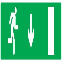 Panneau EVACU.SORTI.BAS DROITE 200X52 Taliaplast 620426