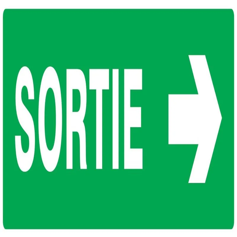 Panneau SORT.FLECHE A DROITE 200x52 NO Taliaplast 620417
