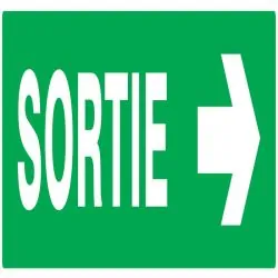 Panneau SORTIE FLECHE A DROITE NORMASI Taliaplast 625417