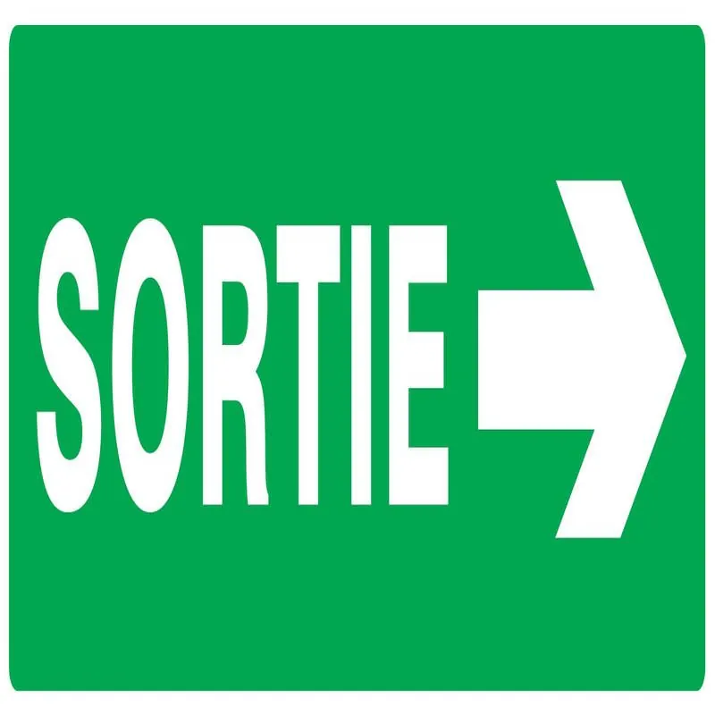 Panneau SORTIE FLECHE A DROITE NORMASI Taliaplast 626401