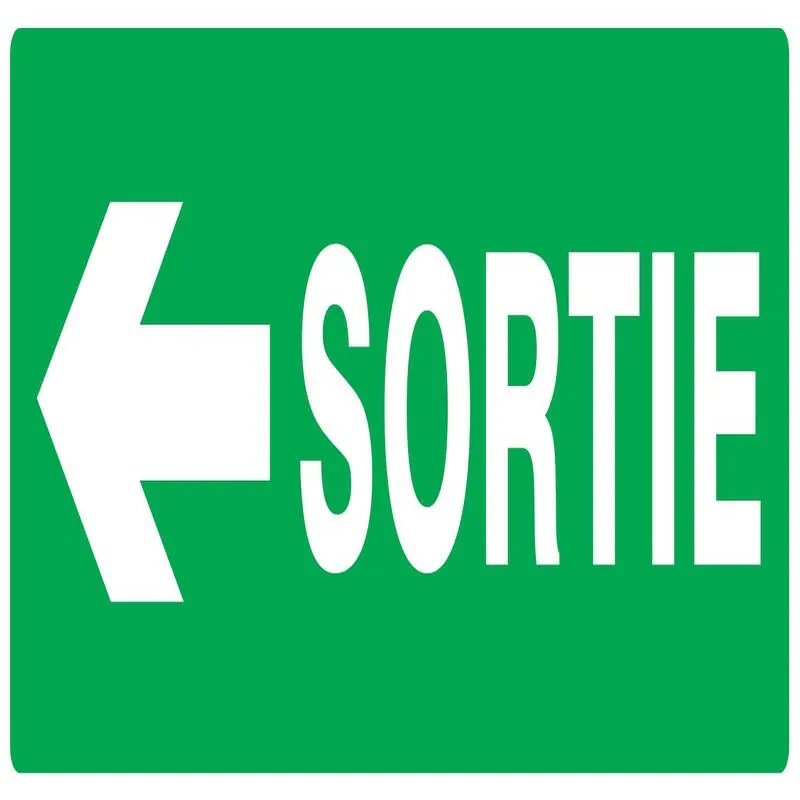 Panneau SORTIE FLECHE A GAUCHE NORMASI Taliaplast 626416