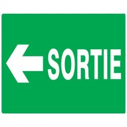 Panneau SORTIE FLECHE A GAUCHE 330X200 Taliaplast 621418