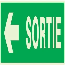 Panneau SORTIE FLECHE A GAUCHE NORMASI Taliaplast 635418