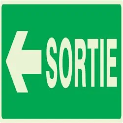 Panneau SORTIE FLECHE A GAUCHE NORMASI Taliaplast 636418