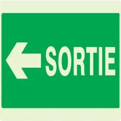 Panneau SORTIE FLECHE A GAUCHE NORMASI Taliaplast 631418