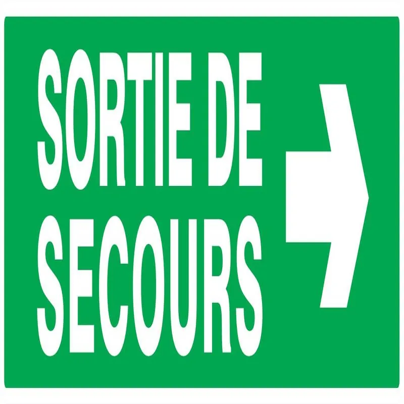 Panneau SORT.SEC.FLECH.A DROITE 200x52 Taliaplast 620415