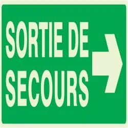 Panneau SORTIE SECOURS A DROITE NORMAS Taliaplast 636415