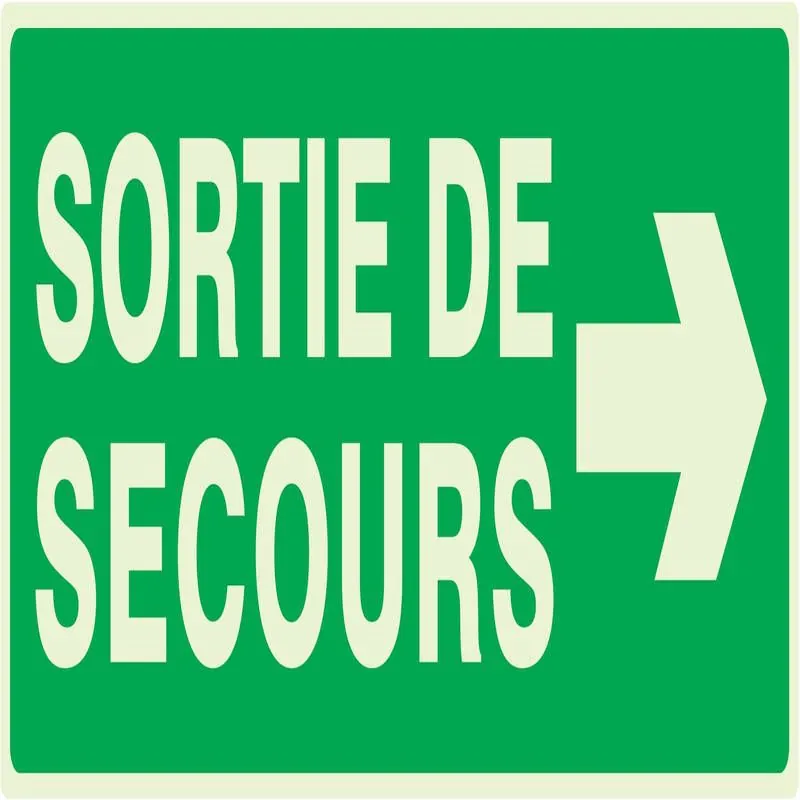 Panneau SORTIE SECOURS A DROITE NORMAS Taliaplast 636415