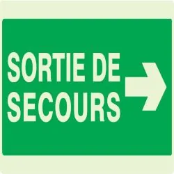 Panneau SORTIE SECOURS A DROITE NORMAS Taliaplast 631415