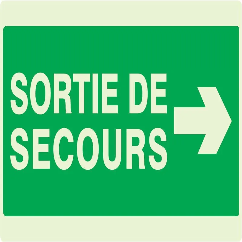 Panneau SORTIE SECOURS A DROITE NORMAS Taliaplast 631415
