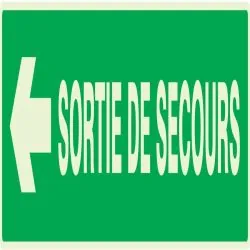 Panneau SORTIE DE SECOURS FLECHE A GAU Taliaplast 635414