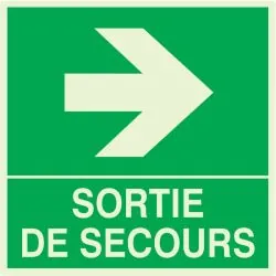 Panneau SORTIE DE SECOURS A DROITE NOR Taliaplast 638409
