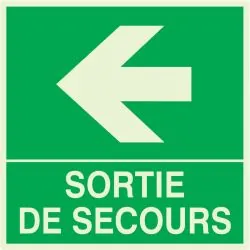 Panneau SORTIE DE SECOURS A GAUCHE NOR Taliaplast 638414