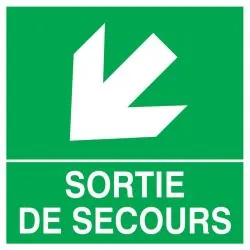 Panneau SORT.FLECHE EN BAS A GAUCHE NO Taliaplast 628413