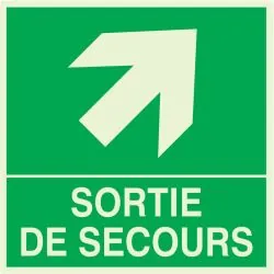 Panneau SORTIE DE SECOURS HAUT DROITE Taliaplast 638408