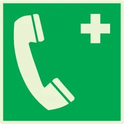 Panneau TELEPHONE D'URGENCE 200X200 NO Taliaplast 638404
