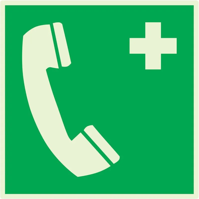 Panneau TELEPHONE D'URGENCE 200X200 NO Taliaplast 638404