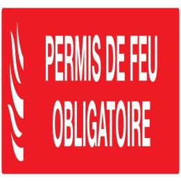 Panneau PERMIS DE FEU OBLIGATOIRE NORM Taliaplast 625119