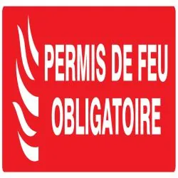 Panneau PERMIS DE FEU OBLIG. NORMASIGN Taliaplast 626119