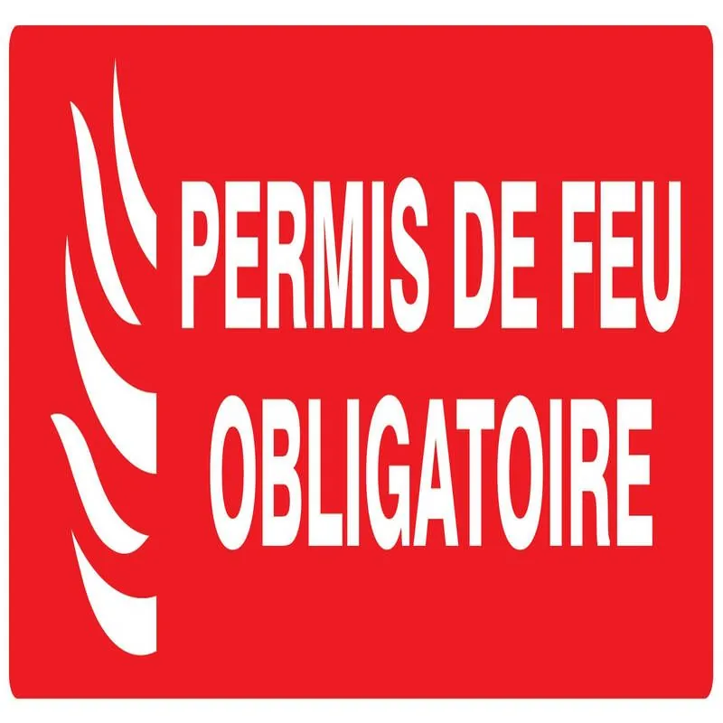 Panneau PERMIS DE FEU OBLIG. NORMASIGN Taliaplast 626119