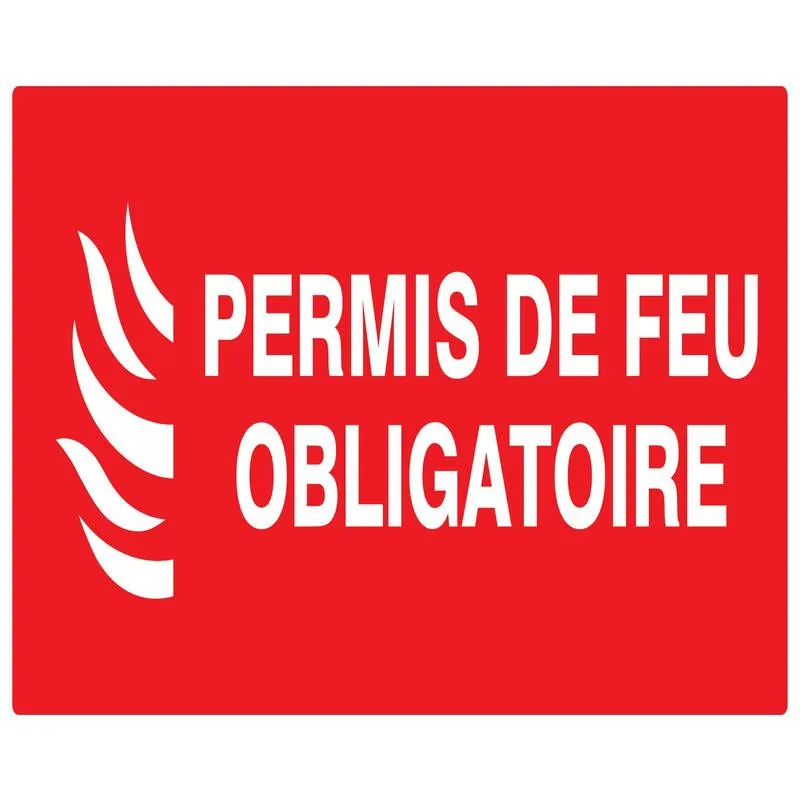 Panneau PERMIS FEU OBLIGATOIRE 330X200 Taliaplast 621119