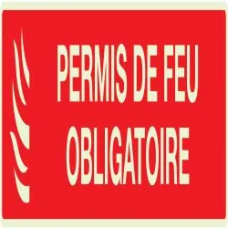 Panneau PERMIS DE FEU OBLIGATOIRE LUMI Taliaplast 635119