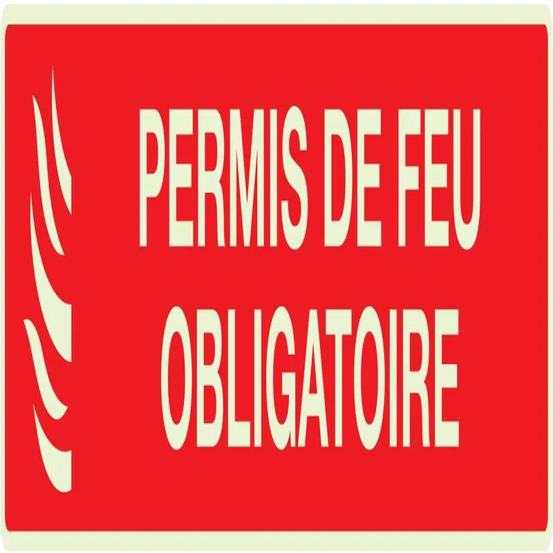 Panneau PERMIS DE FEU OBLIGATOIRE LUMI Taliaplast 635119