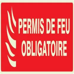 Panneau PERMIS DE FEU OBLIGATOIRE NORM Taliaplast 636119