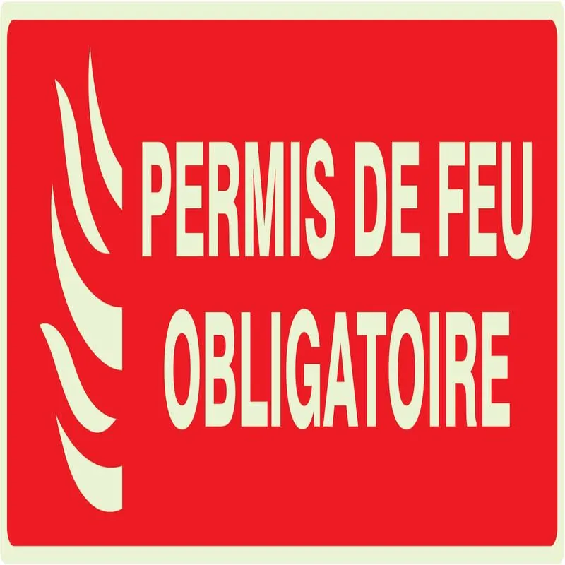 Panneau PERMIS DE FEU OBLIGATOIRE NORM Taliaplast 636119