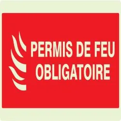 Panneau PERMIS DE FEU OBLIGATOIRE NORM Taliaplast 631119