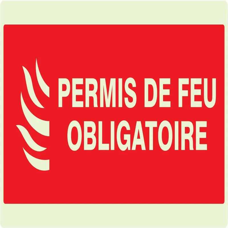 Panneau PERMIS DE FEU OBLIGATOIRE NORM Taliaplast 631119