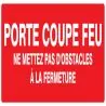 Panneau PORTE COUPE FEU(+texte)330x120 Taliaplast 626121