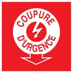 Panneau COUPURE ELECTRICITE D'URGENCE Taliaplast 628110