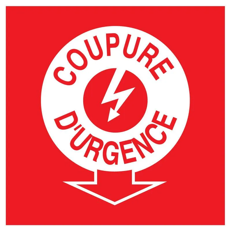 Panneau COUPURE ELECTRICITE D'URGENCE Taliaplast 628110