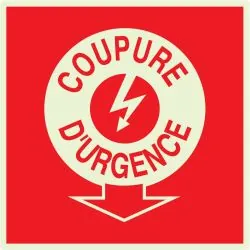 Panneau COUPURE ELECTRICITE D'URGENCE Taliaplast 638110