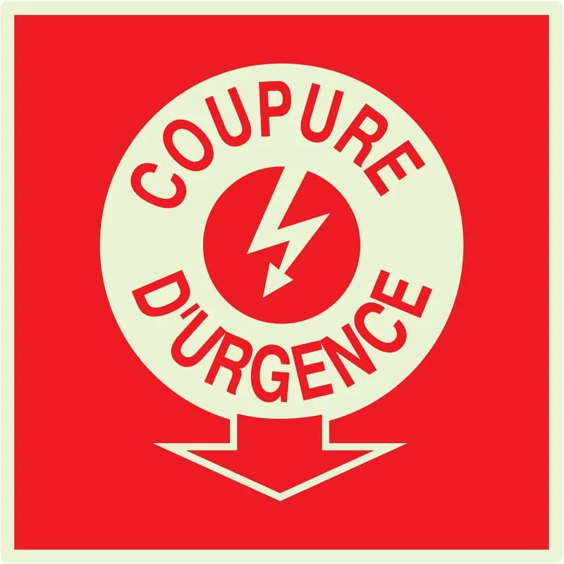 Panneau COUPURE ELECTRICITE D'URGENCE Taliaplast 638110