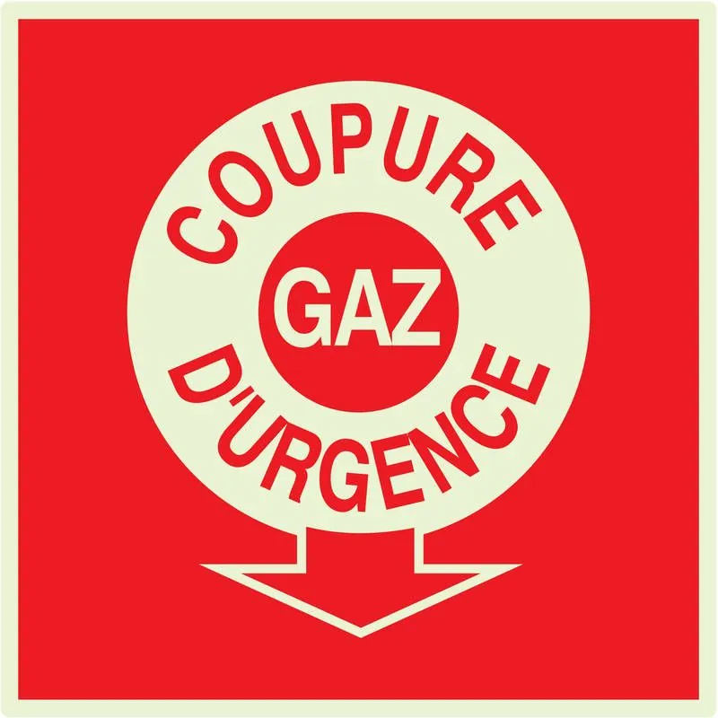 Panneau COUPURE GAZ D' URGENCE NORMASI Taliaplast 638109
