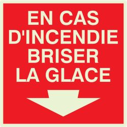 Panneau CAS INCENDIE BRISER LA GLACE N Taliaplast 638107