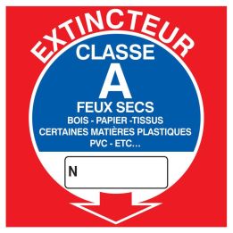 Panneau EXTINCTEUR CLASSE A 200X200 NO Taliaplast 628114