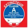 Panneau EXTINCTEUR CLASSE A 200X200 NO Taliaplast 628114