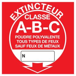 Panneau EXTINCTEUR CLASSE A-B-C NORMAS Taliaplast 628120