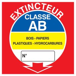 Panneau EXTINCTEUR CLASSE AB 200X200 N Taliaplast 628115