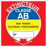Panneau EXTINCTEUR CLASSE AB 200X200 N Taliaplast 628115