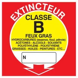 Panneau EXTINCTEUR CLASSE B 200X200 NO Taliaplast 628116
