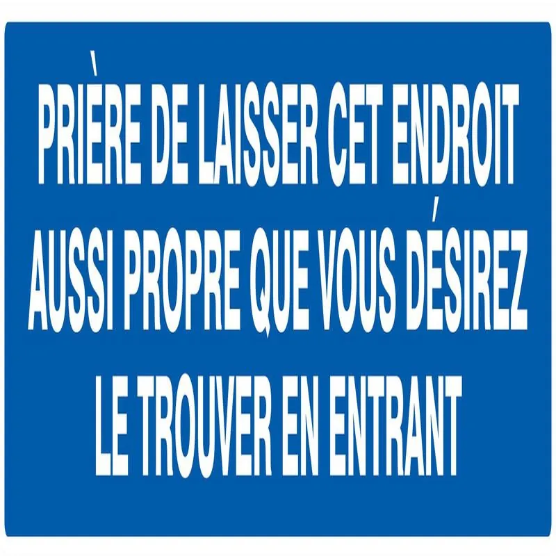 PRIER.LAISSEZ ENDROIT PROPRE N Taliaplast 625641