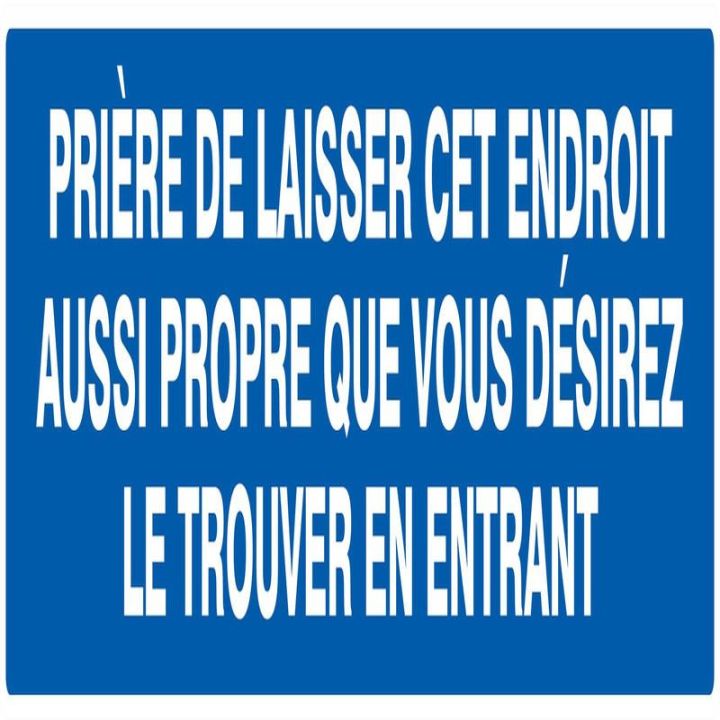 PRIER.LAISSEZ ENDROIT PROPRE N Taliaplast 625641
