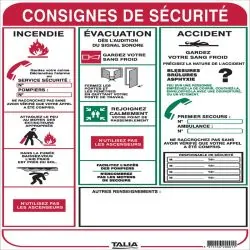 CONSIGNES DE SECURITE 300X450 Taliaplast 620001
