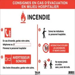 CONSIGNES D'EVACUATION EN MILI Taliaplast 620002