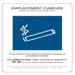 Panneau EMPLACEMENT FUMEURS 210x297 NO Taliaplast 629004