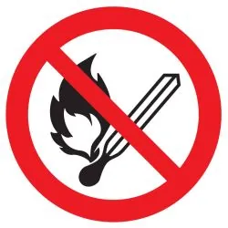 Panneau FLAMMES NUES INTERDITES NORMAS Taliaplast 724246